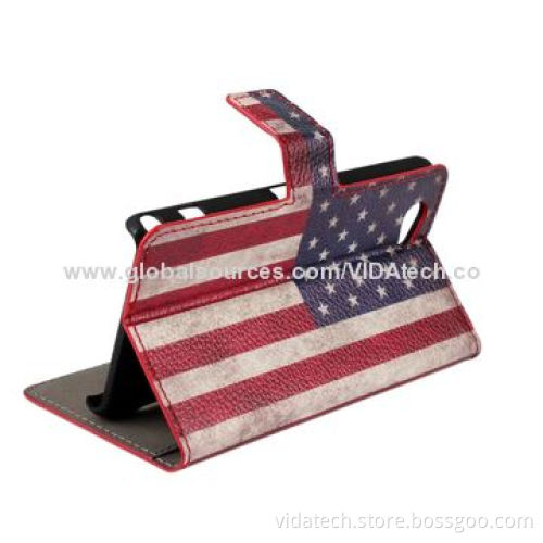 UK United States Flag Pattern Leather Case with Card Slot and Holder, for Sony Xperia Z1 Mini